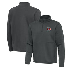 Cincinnati Bengals Antigua Twist Quarter-Zip Pullover Jacket Pewter | NFL
