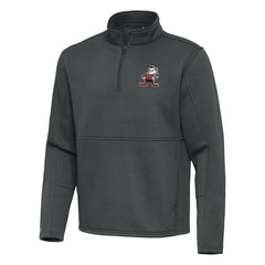 Cleveland Browns Antigua Twist Quarter-Zip Pullover Jacket Pewter | NFL