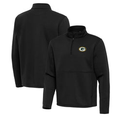 Green Bay Packers Antigua Twist Quarter-Zip Pullover Jacket Black | NFL