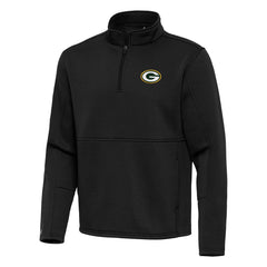 Green Bay Packers Antigua Twist Quarter-Zip Pullover Jacket Black | NFL