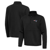 New England Patriots Antigua Twist Quarter-Zip Pullover Jacket Black | NFL