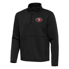 San Francisco 49ers Antigua Twist Quarter-Zip Pullover Jacket Black | NFL