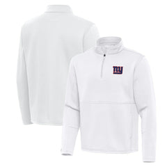 New York Giants Antigua Twist Quarter-Zip Pullover Jacket White | NFL