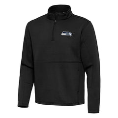 Seattle Seahawks Antigua Twist Quarter-Zip Pullover Jacket Black | NFL