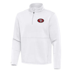 San Francisco 49ers Antigua Twist Quarter-Zip Pullover Jacket White | NFL