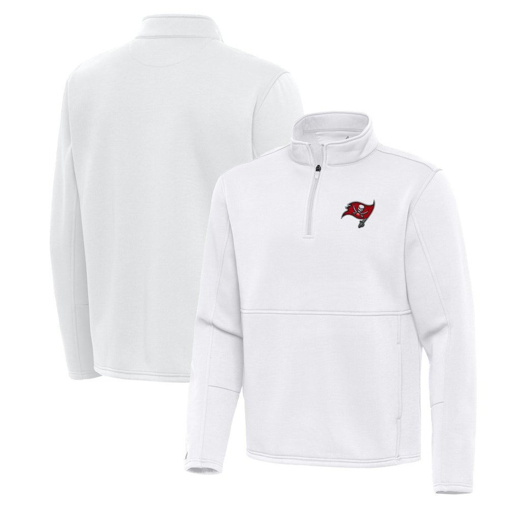 Tampa Bay Buccaneers Antigua Twist Quarter-Zip Pullover Jacket White | NFL