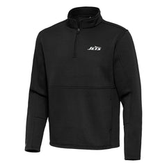 New York Jets Antigua Twist Quarter-Zip Pullover Jacket Black | NFL