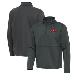 Tampa Bay Buccaneers Antigua Twist Quarter-Zip Pullover Jacket Pewter | NFL