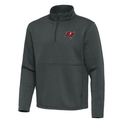 Tampa Bay Buccaneers Antigua Twist Quarter-Zip Pullover Jacket Pewter | NFL