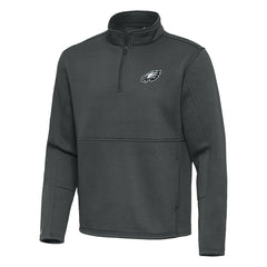 Philadelphia Eagles Antigua Twist Quarter-Zip Pullover Jacket Pewter | NFL