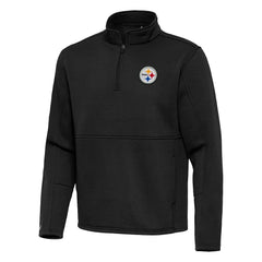 Pittsburgh Steelers Antigua Twist Quarter-Zip Pullover Jacket Black | NFL
