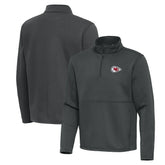Kansas City Chiefs Antigua Twist Quarter-Zip Pullover Jacket Pewter | NFL