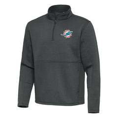 Miami Dolphins Antigua Twist Quarter-Zip Pullover Jacket Pewter | NFL