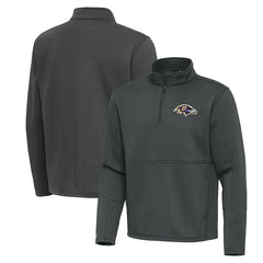 Baltimore Ravens Antigua Twist Quarter-Zip Pullover Jacket Pewter | NFL