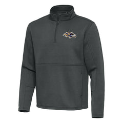 Baltimore Ravens Antigua Twist Quarter-Zip Pullover Jacket Pewter | NFL