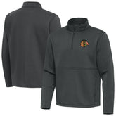 Chicago Blackhawks Antigua Twist Quarter-Zip Pullover Jacket - Pewter - NHL