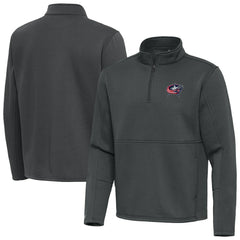 Columbus Blue Jackets Antigua Twist Quarter-Zip Pullover Jacket - Silver - NHL
