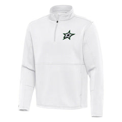 Dallas Stars Antigua Twist Quarter-Zip Pullover Jacket - White - NHL