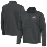 Montreal Canadiens Antigua Twist Quarter-Zip Pullover Jacket - Pewter - NHL
