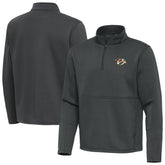 Nashville Predators Antigua Twist Quarter-Zip Pullover Jacket - Pewter - NHL