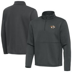 Nashville Predators Antigua Twist Quarter-Zip Pullover Jacket - Pewter - NHL