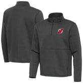New Jersey Devils Antigua Twist Quarter-Zip Pullover Jacket - Pewter - NHL