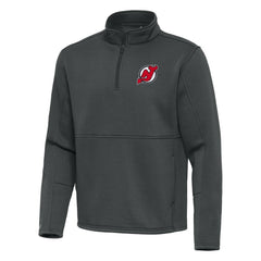 New Jersey Devils Antigua Twist Quarter-Zip Pullover Jacket - Pewter - NHL