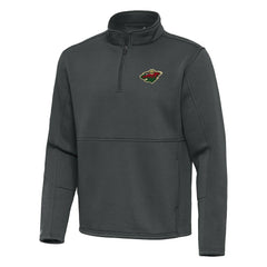 Minnesota Wild Antigua Twist Quarter-Zip Pullover Jacket - Pewter - NHL