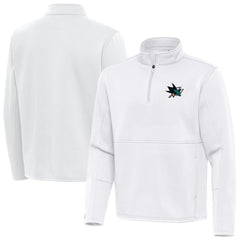 San Jose Sharks Antigua Twist Quarter-Zip Pullover Jacket - White - NHL