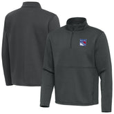 New York Rangers Antigua Twist Quarter-Zip Pullover Jacket - Pewter - NHL