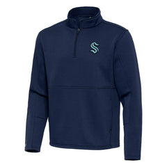 Seattle Kraken Antigua Twist Quarter-Zip Pullover Jacket - Navy - NHL
