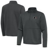 Philadelphia Flyers Antigua Twist Quarter-Zip Pullover Jacket - Pewter - NHL