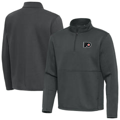 Philadelphia Flyers Antigua Twist Quarter-Zip Pullover Jacket - Pewter - NHL