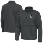 Vancouver Canucks Antigua Twist Quarter-Zip Pullover Jacket - Pewter - NHL