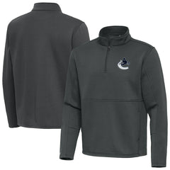 Vancouver Canucks Antigua Twist Quarter-Zip Pullover Jacket - Pewter - NHL