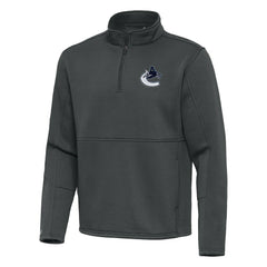 Vancouver Canucks Antigua Twist Quarter-Zip Pullover Jacket - Pewter - NHL