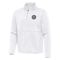 Winnipeg Jets Antigua Twist Quarter-Zip Pullover Jacket - White - NHL