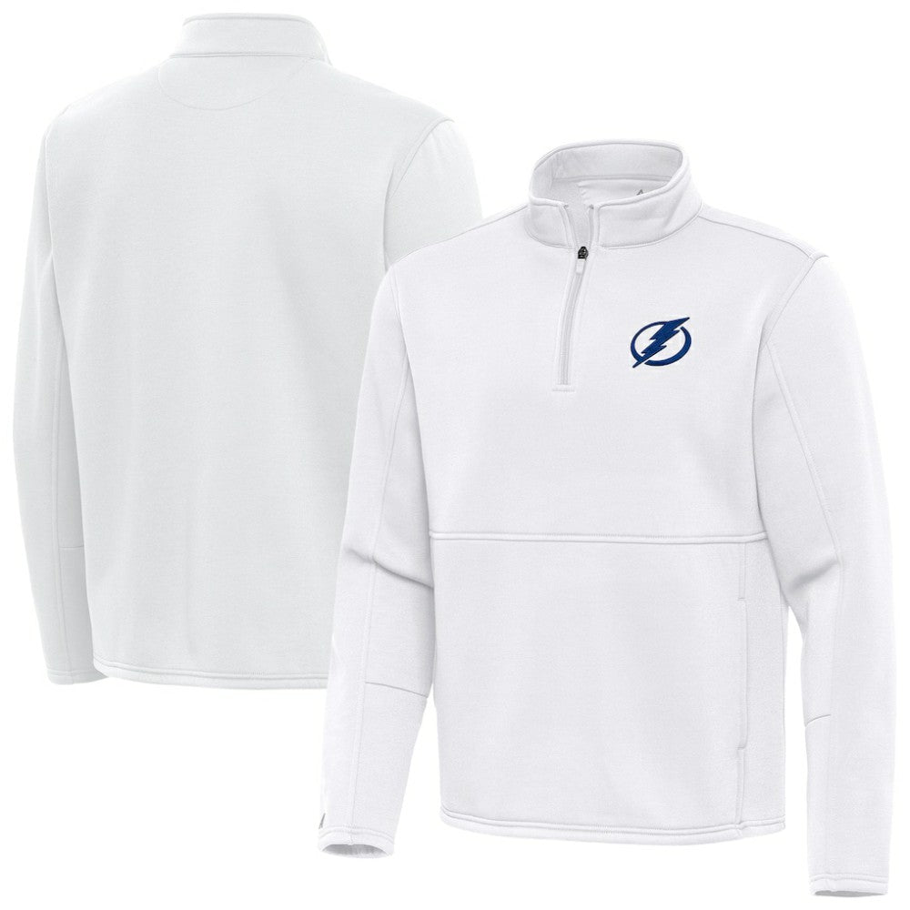 Tampa Bay Lightning Antigua Twist Quarter-Zip Pullover Jacket - White - NHL