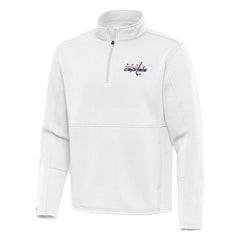 Washington Capitals Antigua Twist Quarter-Zip Pullover Jacket - White - NHL