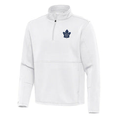 Toronto Maple Leafs Antigua Twist Quarter-Zip Pullover Jacket - White - NHL