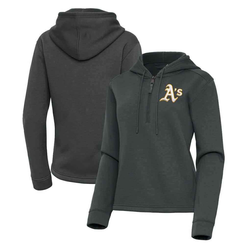 Athletics Antigua Women's Contemporary Quarter-Zip Hoodie - MLB