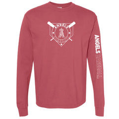 Los Angeles Angels Soft as a Grape Women's Pigment Dye Long Sleeve T-Shirt - MLB