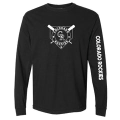 Colorado Rockies Soft as a Grape Women's Pigment Dye Long Sleeve T-Shirt - MLB