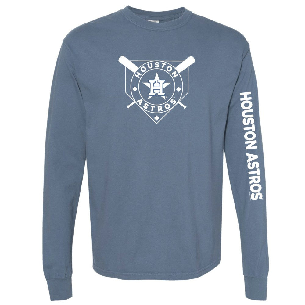 Houston Astros Soft as a Grape Women's Pigment Dye Long Sleeve T-Shirt - MLB