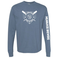 Milwaukee Brewers Soft as a Grape Women's Pigment Dye Long Sleeve T-Shirt - MLB