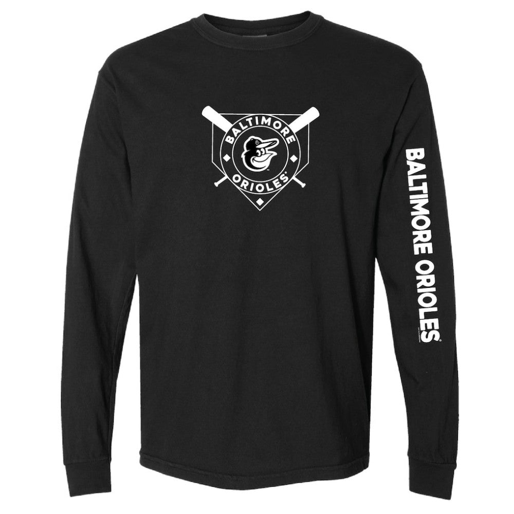 Baltimore Orioles Soft as a Grape Women's Pigment Dye Long Sleeve T-Shirt - MLB