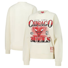 Chicago Bulls Women's Oversprayed Pullover Sweatshirt Cream - NBA