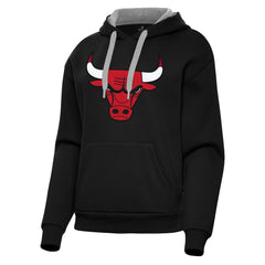 Chicago Bulls Antigua Women's Victory Pullover Hoodie Black - NBA