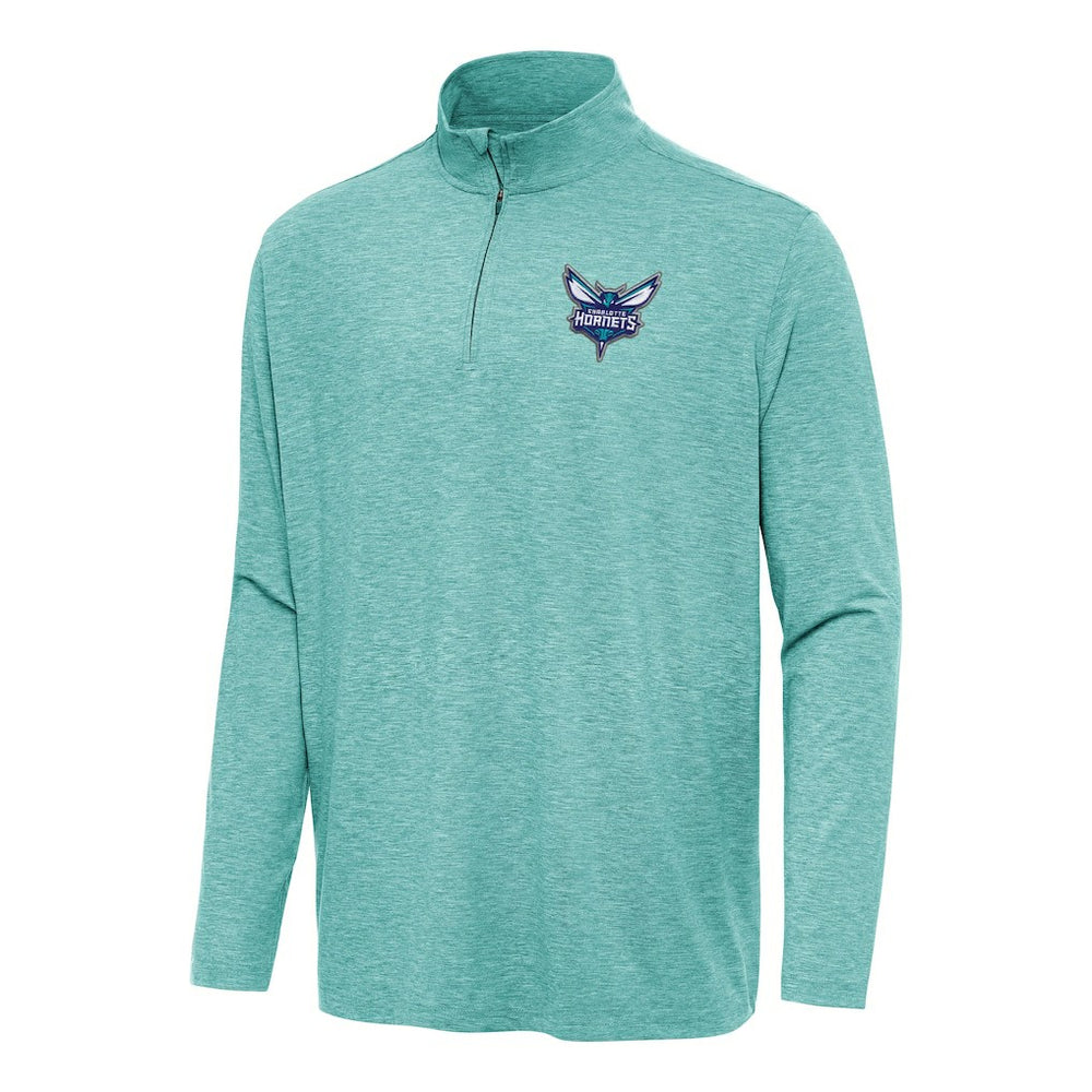 Charlotte Hornets Antigua Hunk Quarter-Zip Top Heather Aqua - NBA
