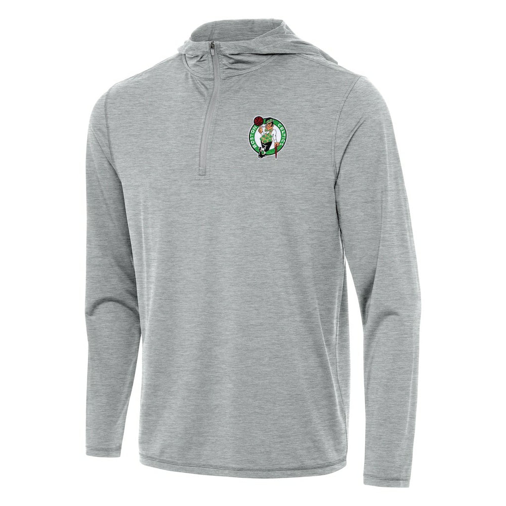 Boston Celtics Antigua Tidy Quarter-Zip Hoodie Heather Gray - NBA